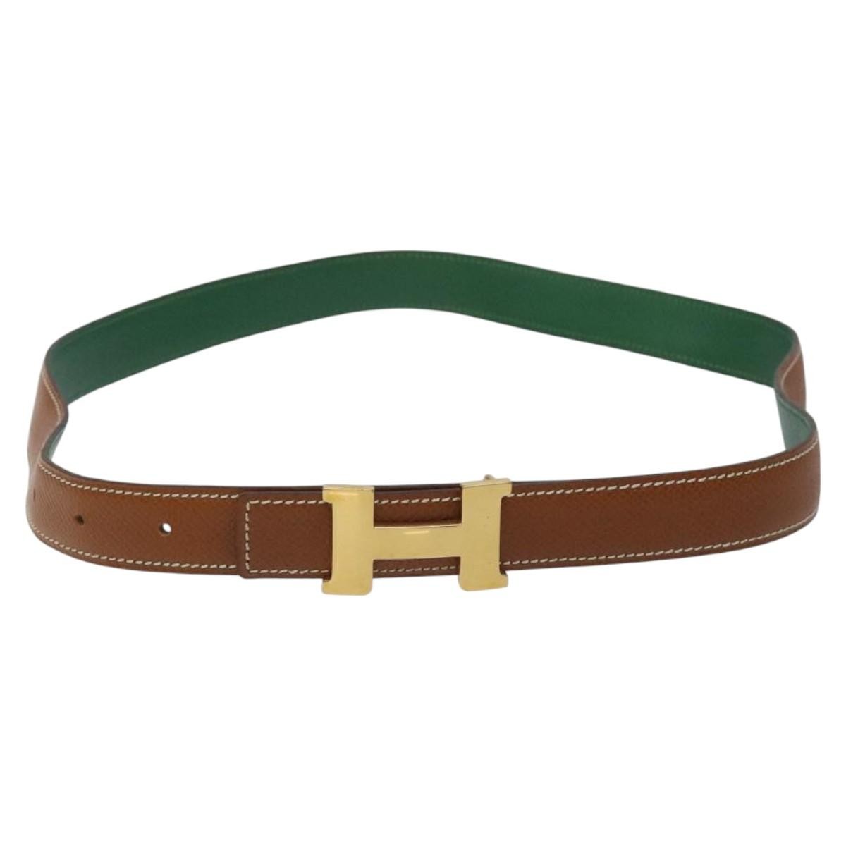 Hermes Constance Belt Leather, BROWN, LEATHER, Belts