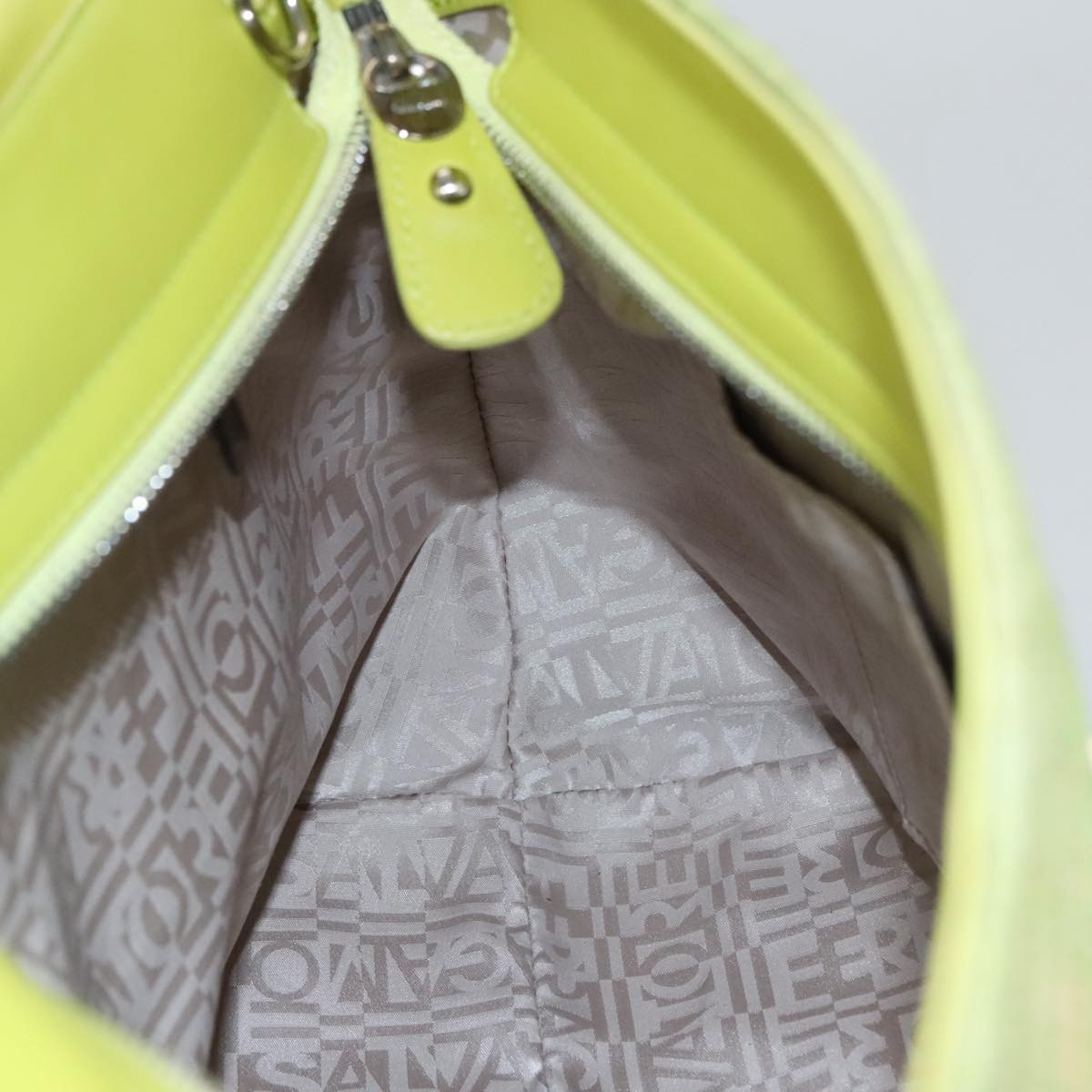 Salvatore Ferragamo Sofia Satchel Raffia with Leather, GREEN, WOOD, Handbag