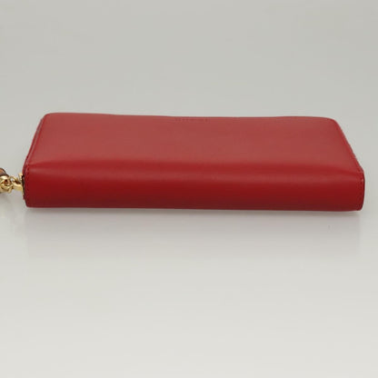 Gucci Bamboo Tassel Zip Organizer Wallet Leather, RED, LEATHER, Wallets