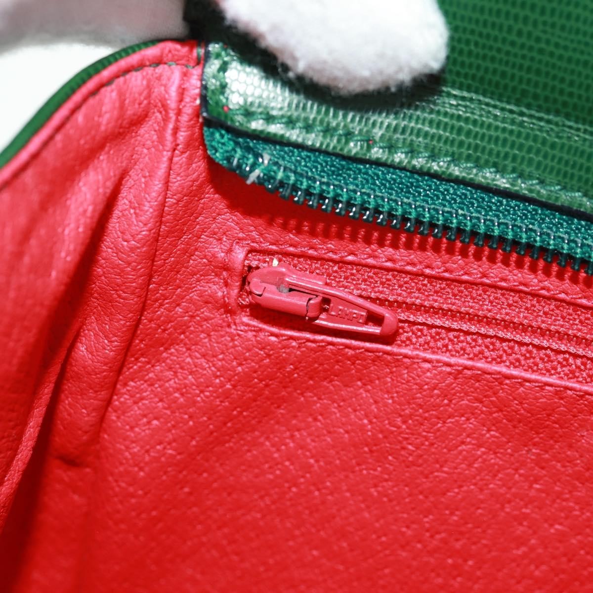 Celine Circle Logo Shoulder Bag Leather, Green, Leather, Shoulder Bag