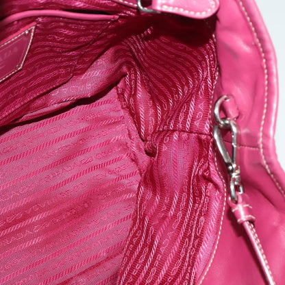 Prada Convertible Belted Hobo Tessuto with Leather, Pink, Nylon, Tote Bag