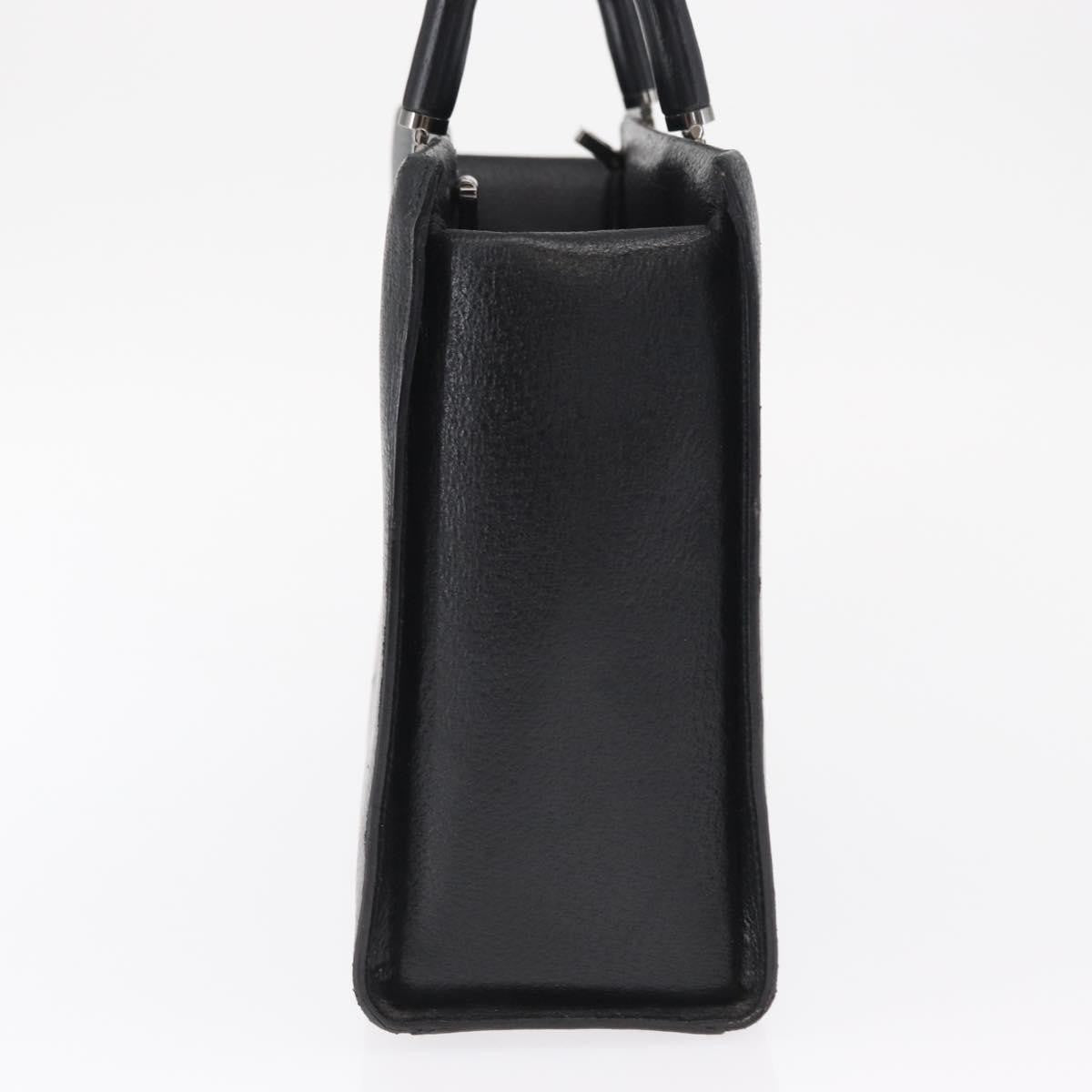 Gucci Vintage Bamboo Handle Bag Leather, BLACK, LEATHER, Handbag