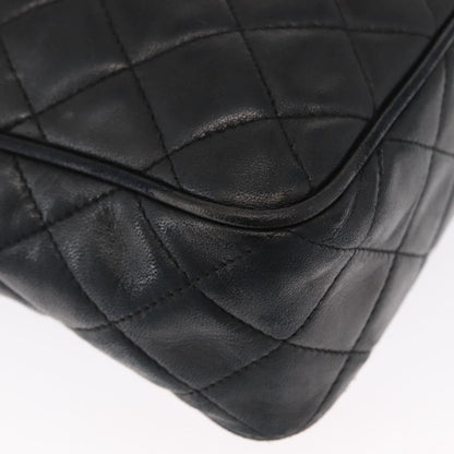 Chanel Vintage Front Pocket Camera Bag Leather, Black, Leather, Shoulder Bag