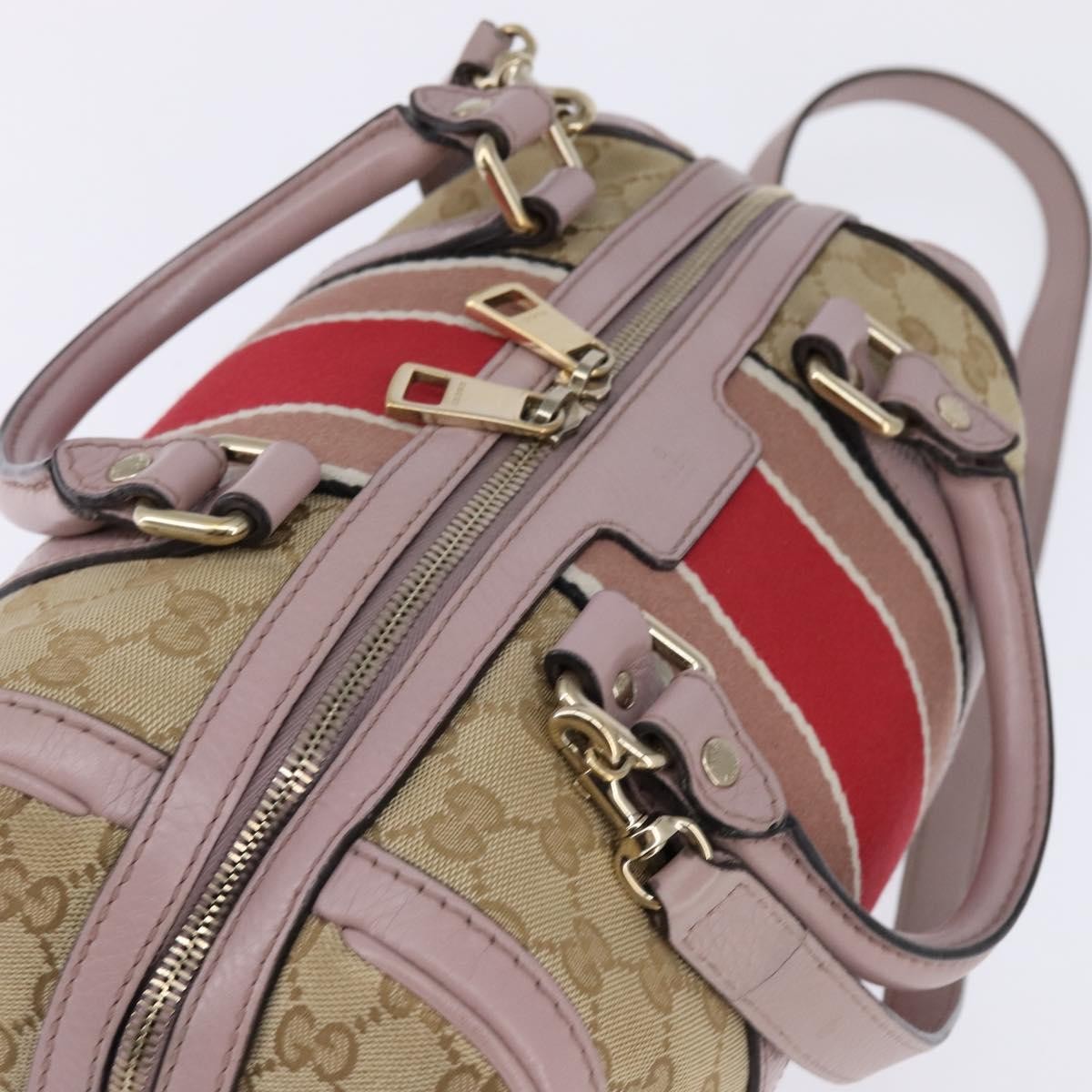 Gucci Vintage Web Boston Bag GG Canvas, BEIGE, CANVAS, Travel bag