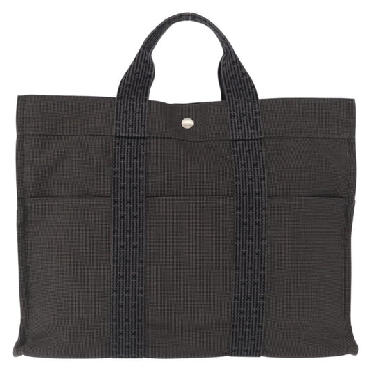 Hermes Fourre-tout Herline Canvas, GRAY, CANVAS, Tote bag