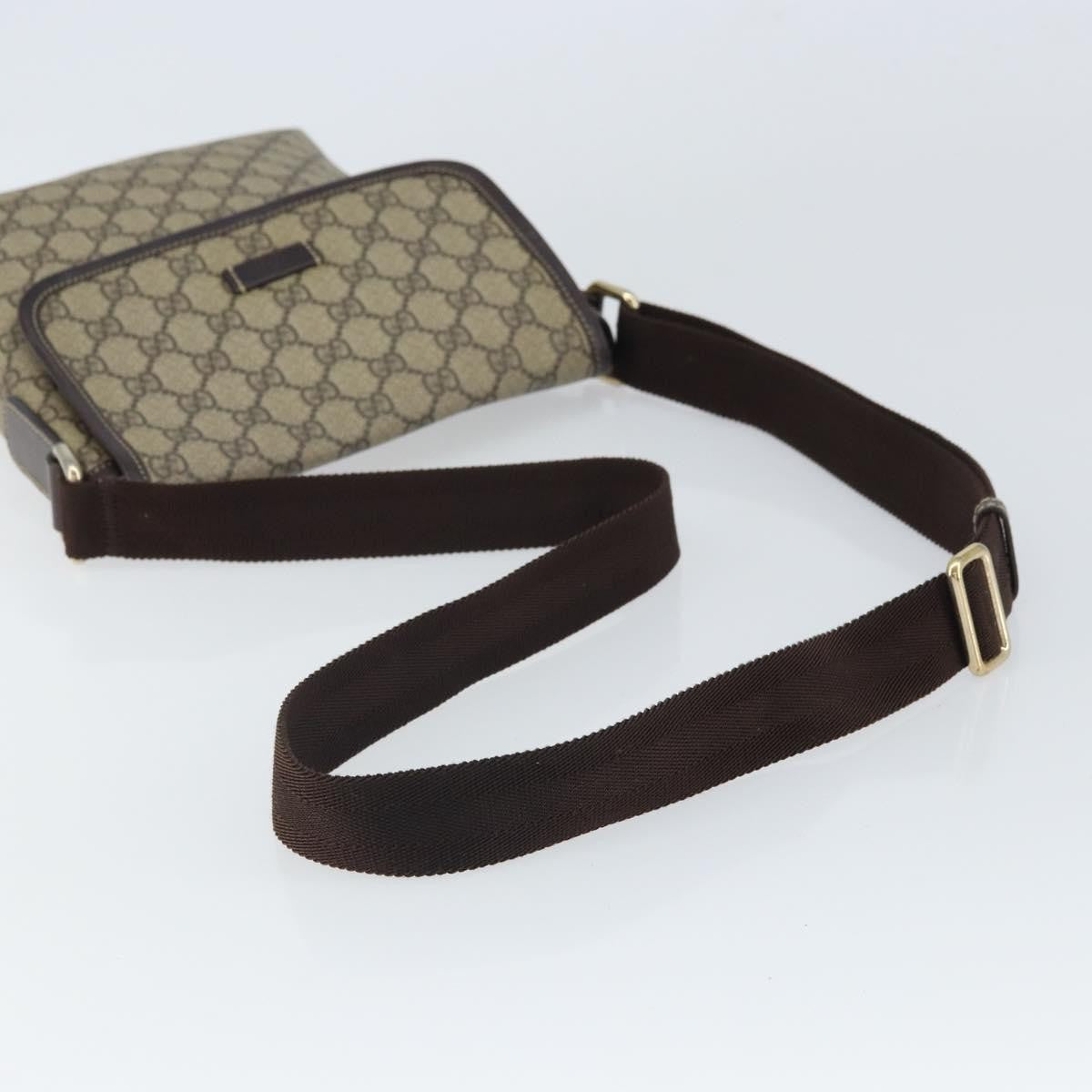 Gucci Flap Messenger GG Coated Canvas, BEIGE, PVC, Shoulder bag