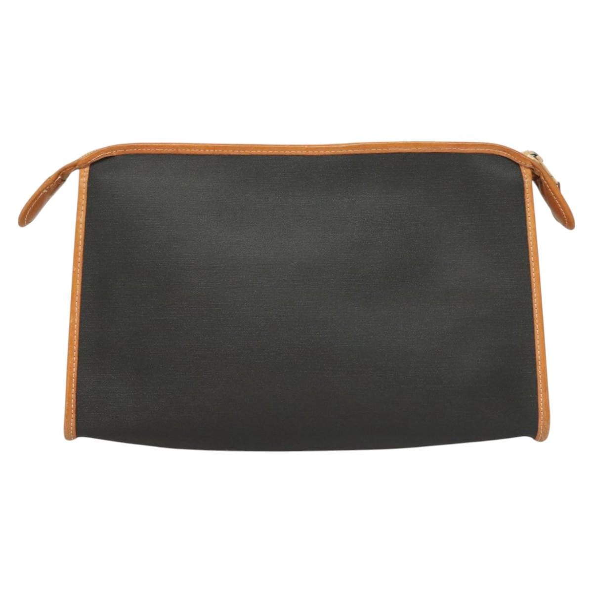 Christian Dior Vintage Zip Pochette Canvas and leather, BLACK, PVC, Clutche & pouche