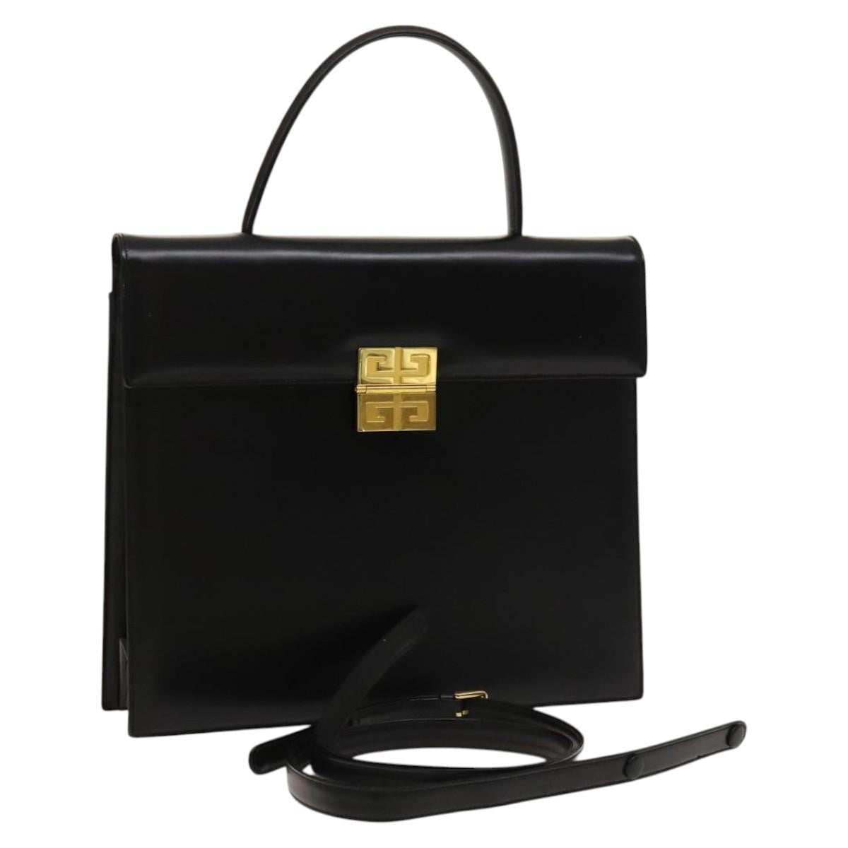 Givenchy Vintage 4G handbag Leather, BLACK, LEATHER, Handbag