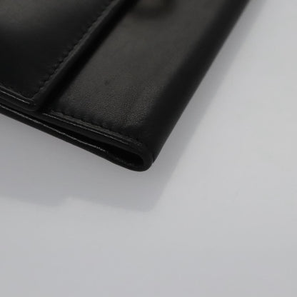 Salvatore Ferragamo Gancini Flap Wallet Leather, BLACK, LEATHER, Wallets