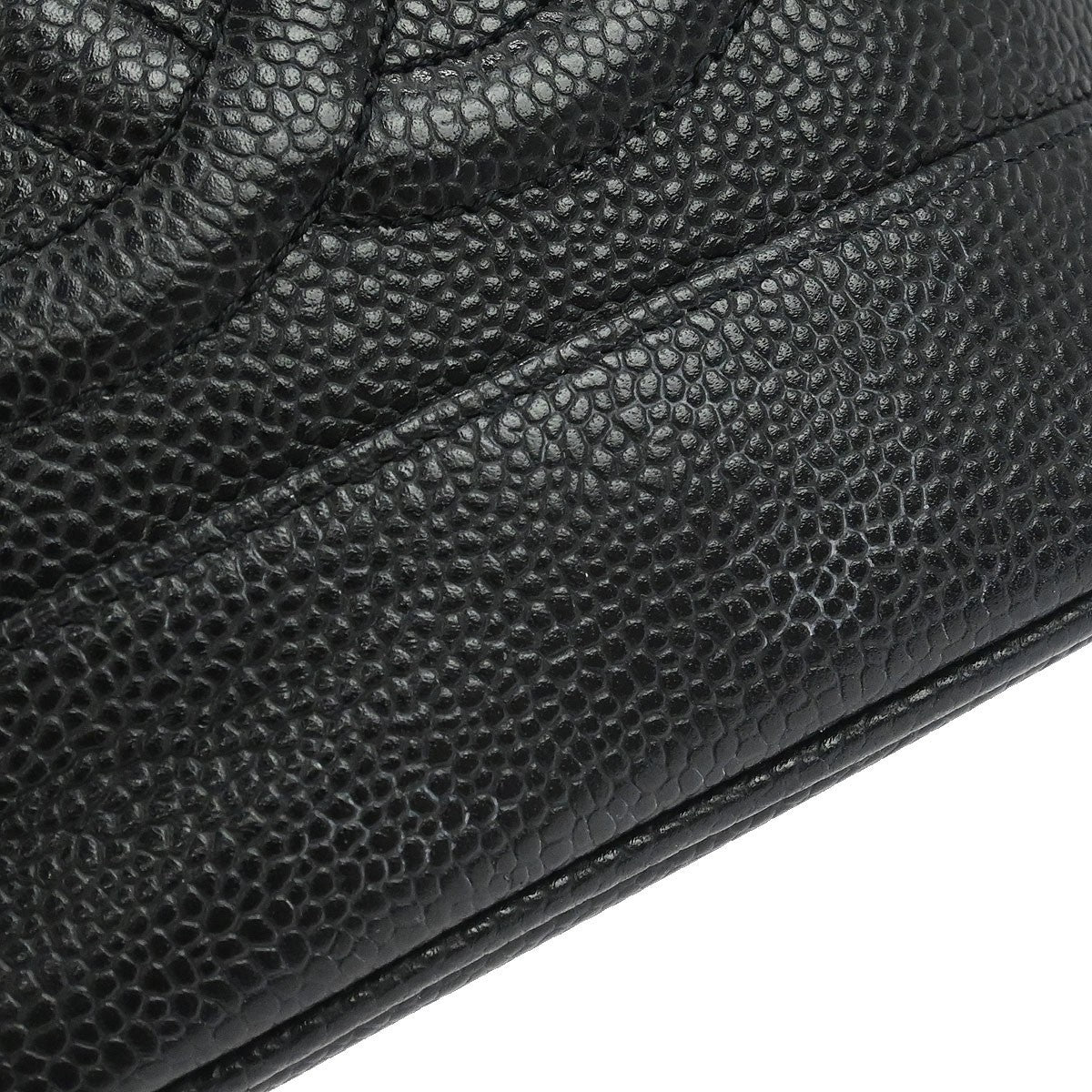Chanel Vintage Timeless Cosmetic Case Caviar, BLACK, LEATHER, Handbag