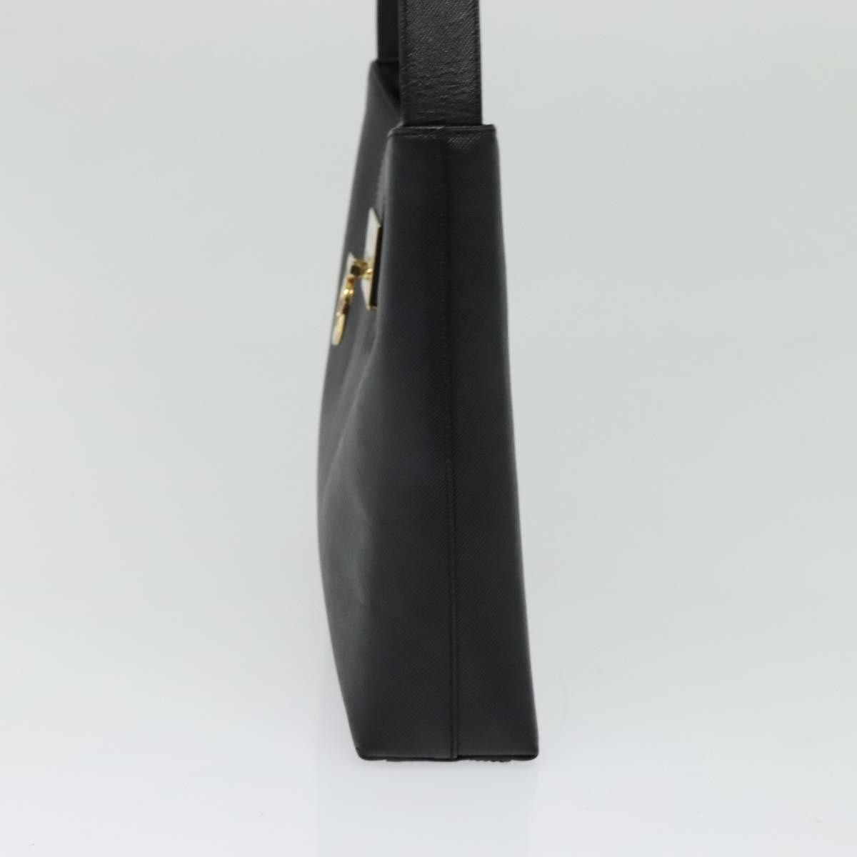 Salvatore Ferragamo Gancio Flap Hobo Leather, BLACK, LEATHER, Shoulder bag