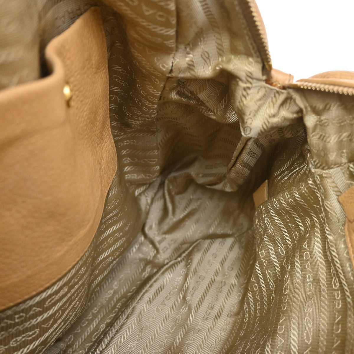 Prada Tote Vitello Daino Vitello Daino, Beige, Leather, Shoulder Bag