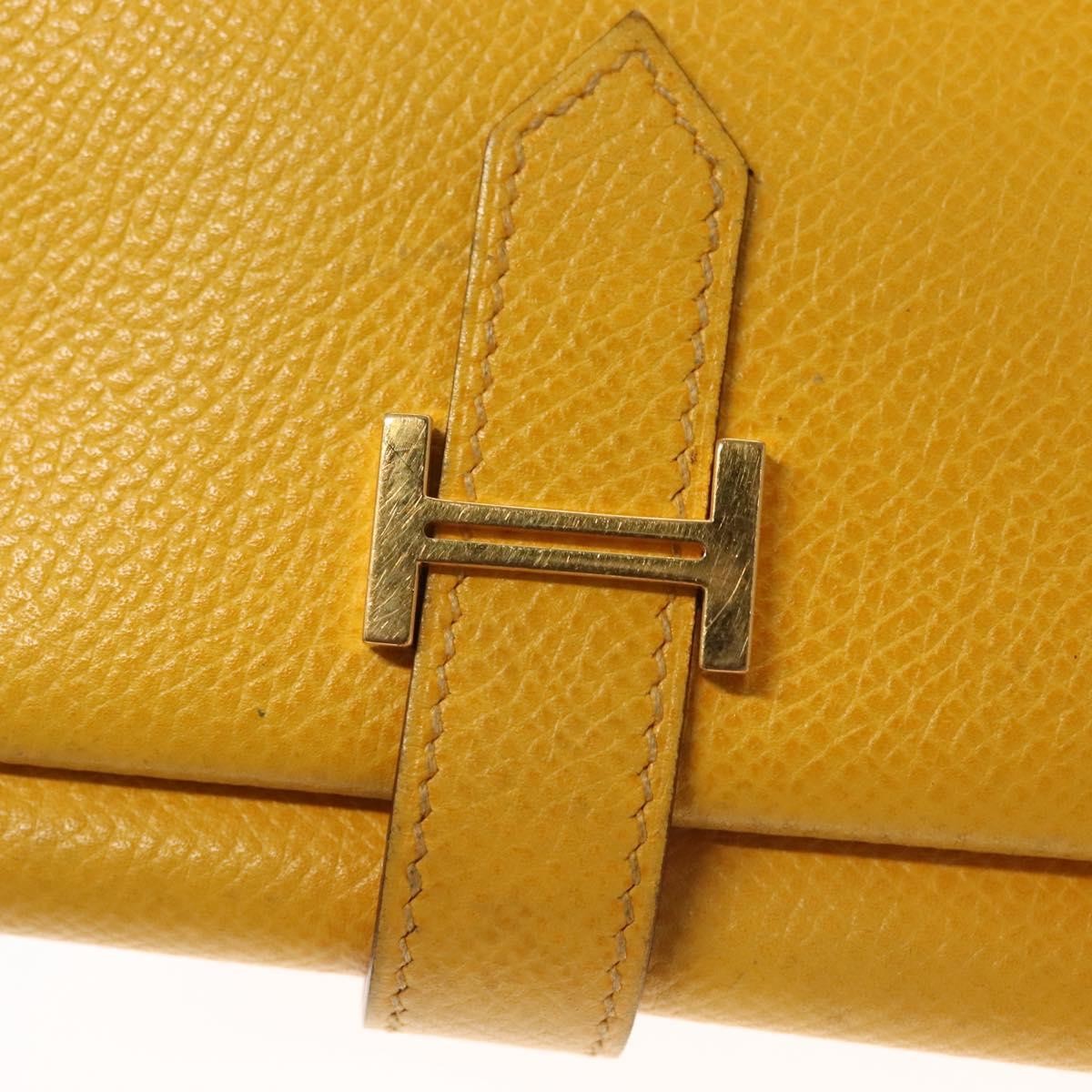 Hermes Bearn Wallet Epsom, YELLOW, LEATHER, Wallets