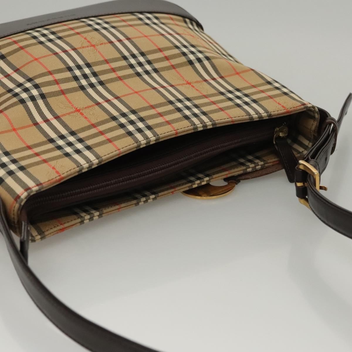 Burberry Shoulder Bag Nova Check Canvas, BEIGE, CANVAS, Shoulder bag