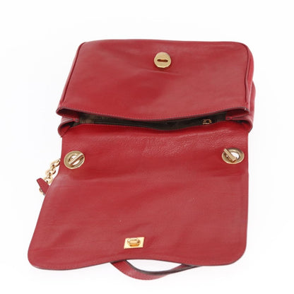 Salvatore Ferragamo Gancini Shoulder Bag Leather, RED, LEATHER, Shoulder bag