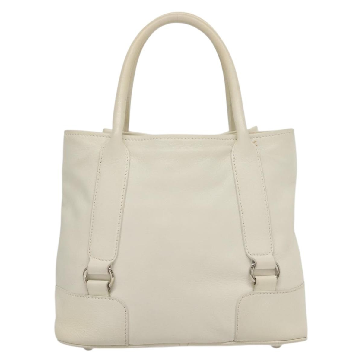 Salvatore Ferragamo Vala Leather, WHITE, LEATHER, Handbag