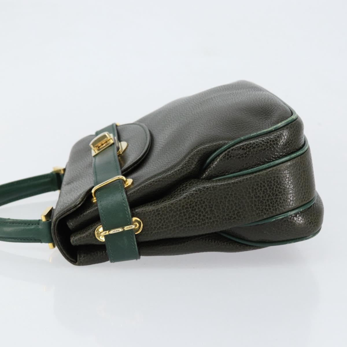 Bally Vintage Handbag Leather, KHAKI, LEATHER, Handbag