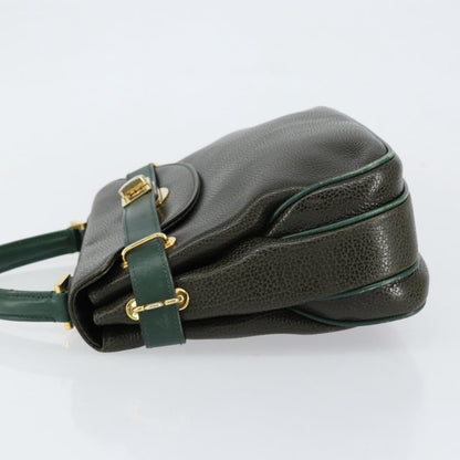 Bally Vintage Handbag Leather, KHAKI, LEATHER, Handbag