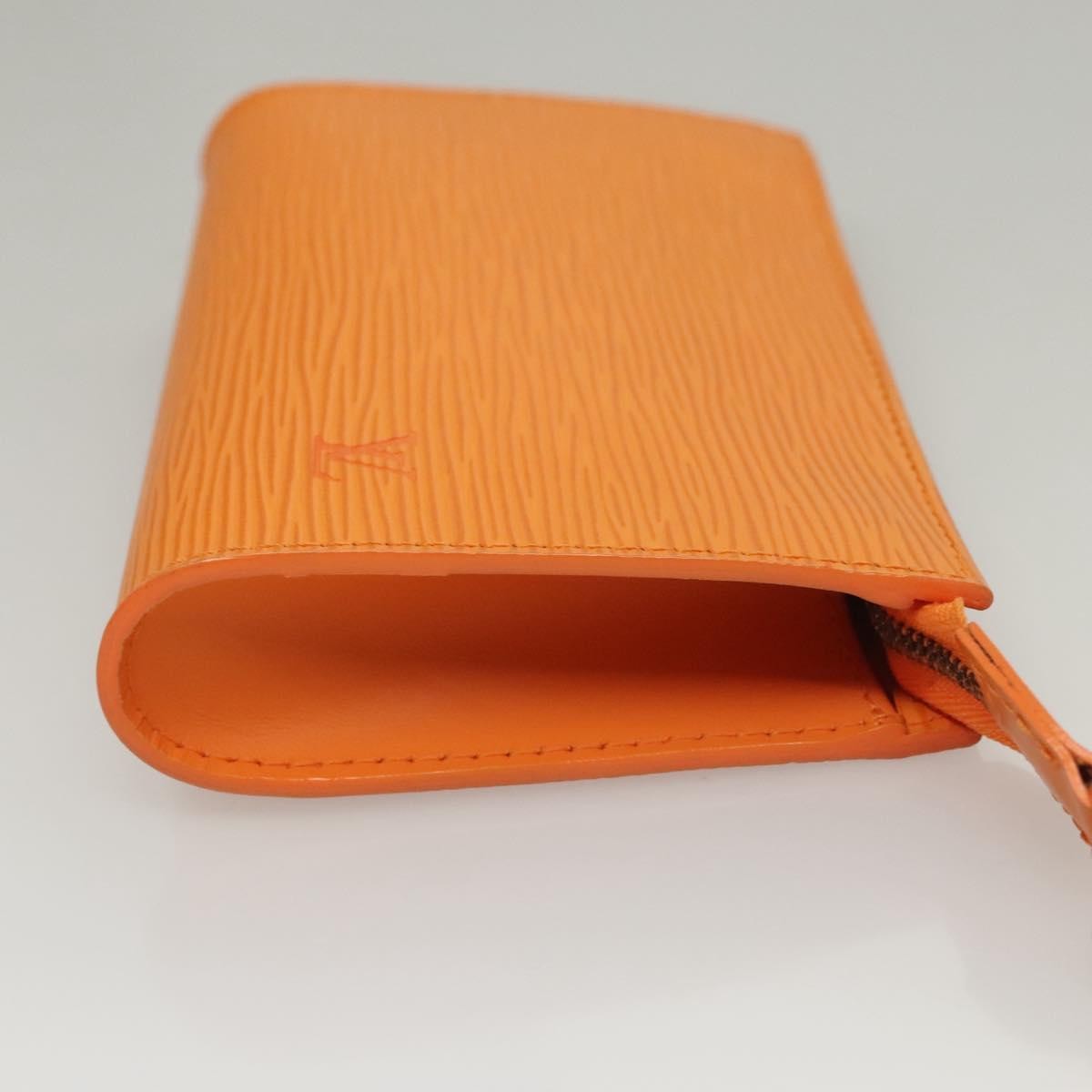 Louis Vuitton Pochette Accessoires Epi Leather, ORANGE, LEATHER, Clutche & pouche
