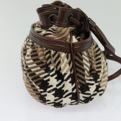 Burberry Blue Label Handbag Wool, BROWN, WOOL, Shoulder bag