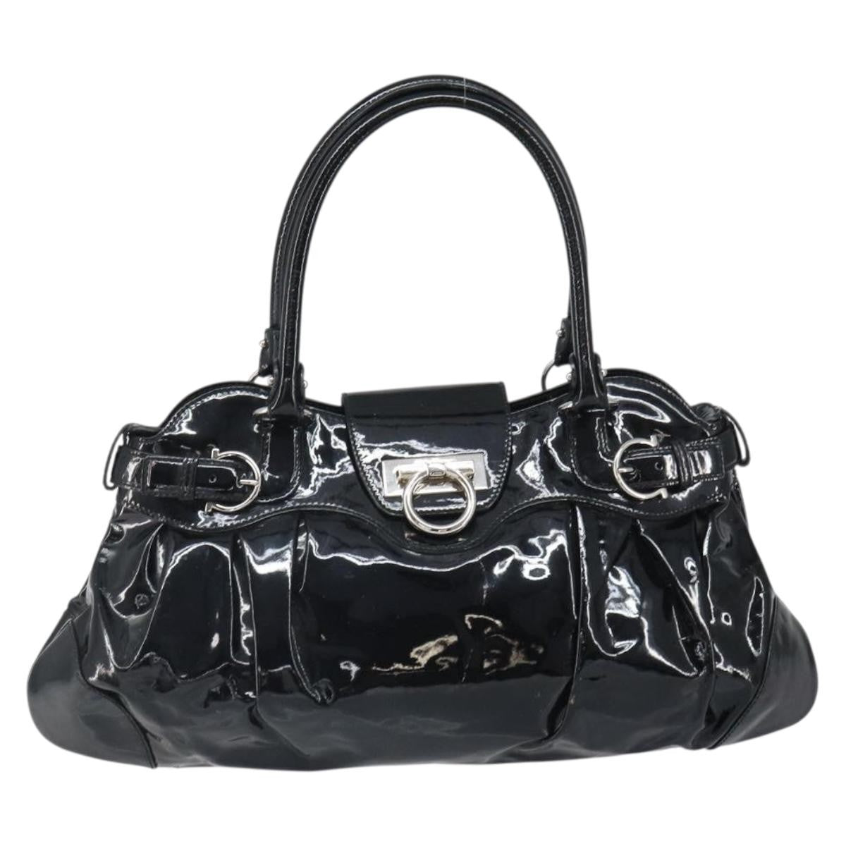 Salvatore Ferragamo Marisa Crossbody Patent leather, BLACK, PATENT_LEATHER, Handbag