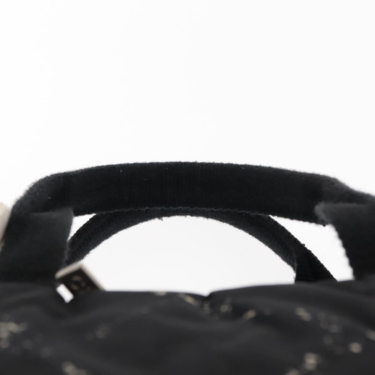 Chanel Travel Line Boston Bag Printed Nylon, BLACK, NYLON, Travel bag