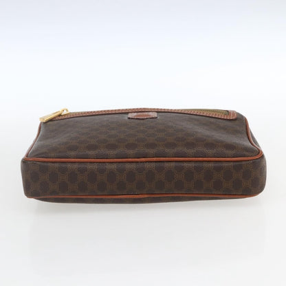 Celine Macadam Pochette Canvas and Leather, BROWN, PVC, Clutche & pouche