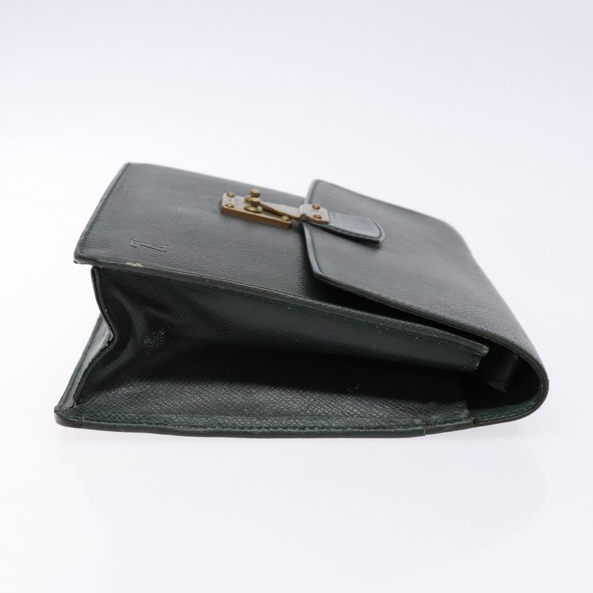 Louis Vuitton Kourad Pouch Taiga, GREEN, LEATHER, Clutche & pouche