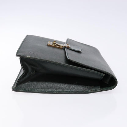 Louis Vuitton Kourad Pouch Taiga, GREEN, LEATHER, Clutche & pouche