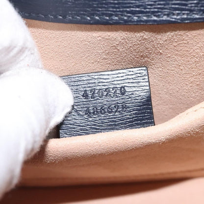 Gucci Sylvie Top Handle Bag Printed Leather, NAVY, LEATHER, Handbag