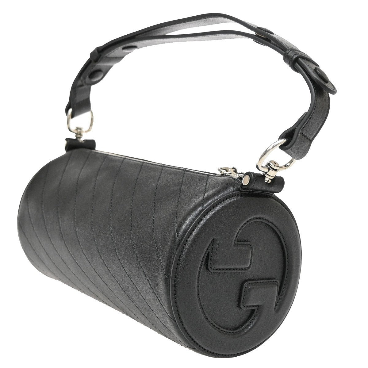 Gucci Blondie Interlocking GG Shoulder Bag Leather, Black, Leather, Shoulder Bag