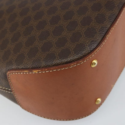 Celine Vintage Macadam Handbag Canvas and Leather, BROWN, CANVAS, Handbag