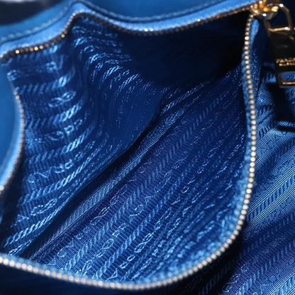 Prada Gaufre Convertible Satchel Tessuto, BLUE, NYLON, Handbag
