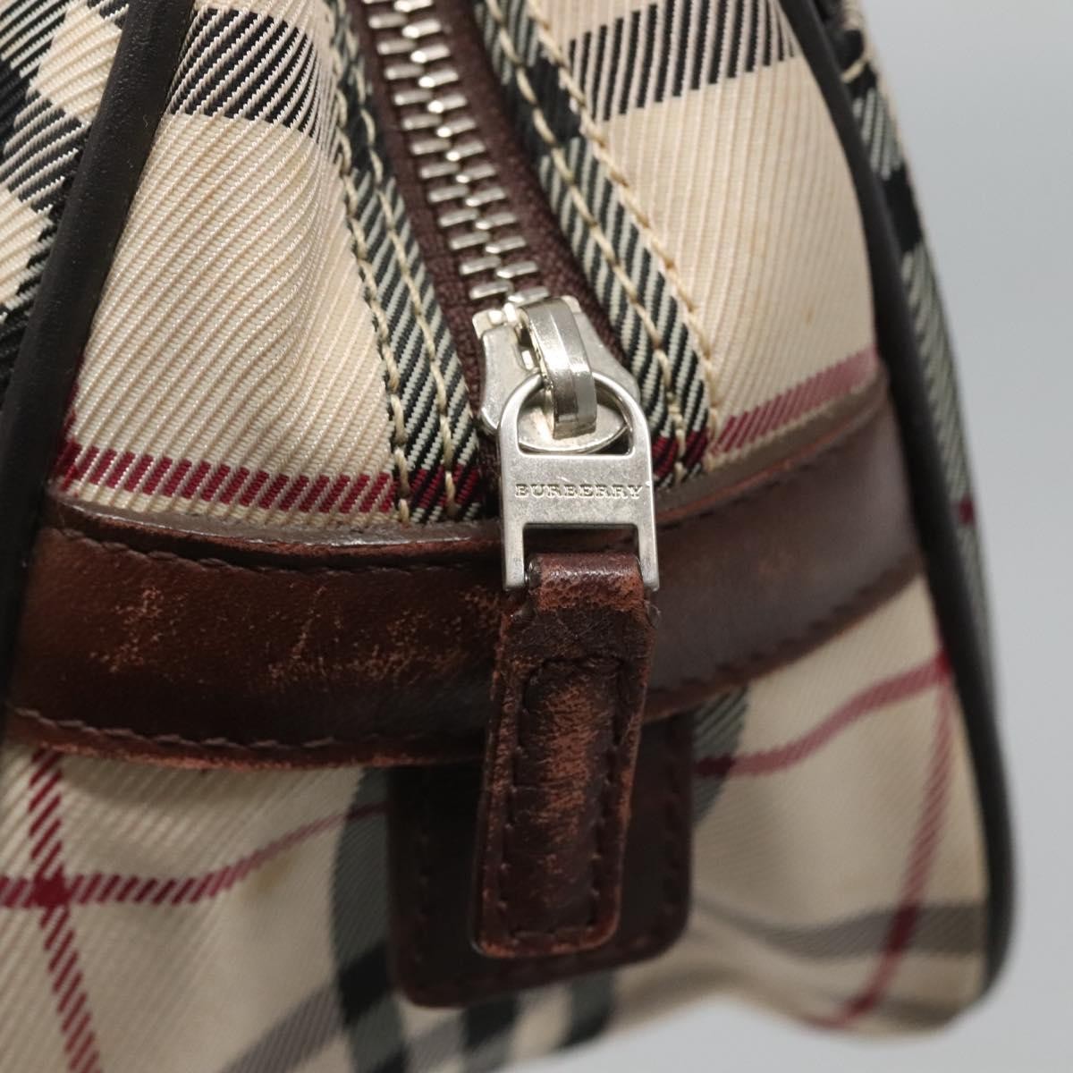 Burberry Nova Check Bowling Bag Canvas, BEIGE, CANVAS, Handbag
