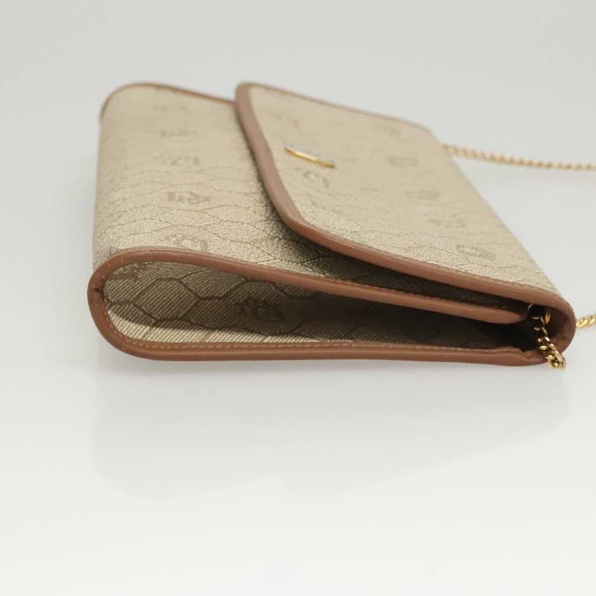 Christian Dior Vintage Honeycomb chain Canvas, BEIGE, CANVAS, Shoulder bag