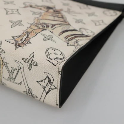 Louis Vuitton Pochette Voyage Limited Edition Chapman Savane Monogram Canvas, WHITE, CANVAS, Clutche & pouche