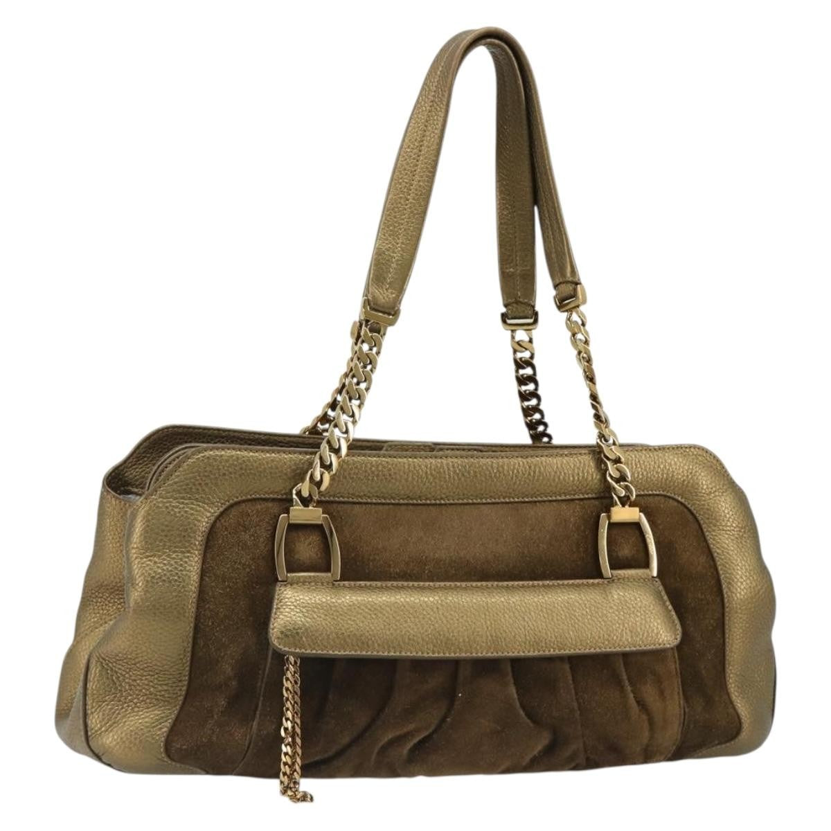 cartier Chain Ladonia Shoulder Bag Leather, Gold, Suede, Tote Bag
