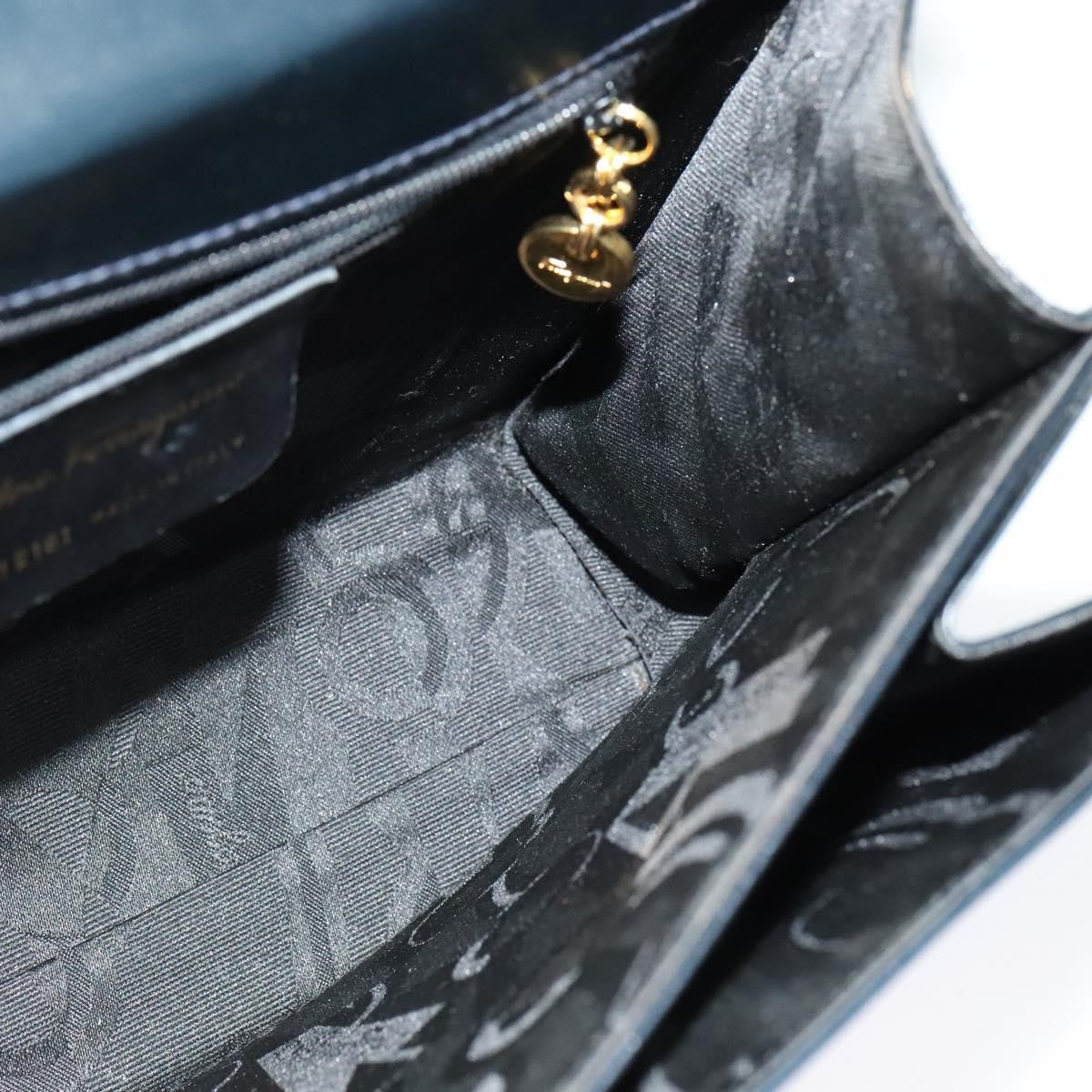 Salvatore Ferragamo Gancini Convertible Top Handle Bag Leather, BLACK, LEATHER, Handbag