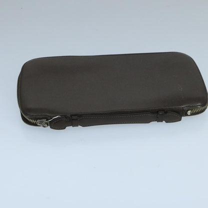Louis Vuitton Atoll Organizer Wallet Taiga Leather, BROWN, LEATHER, Clutche & pouche