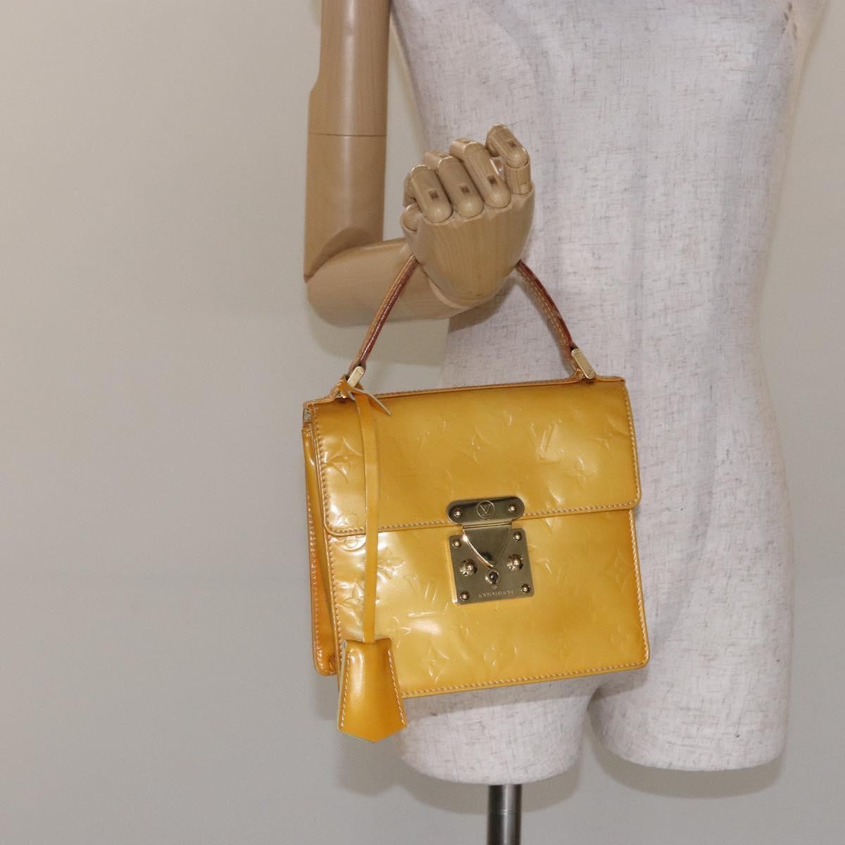Louis Vuitton Spring Street Handbag Monogram Vernis, YELLOW, PATENT_LEATHER, Handbag