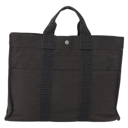 Hermes Fourre-tout Herline Canvas, GRAY, CANVAS, Tote bag