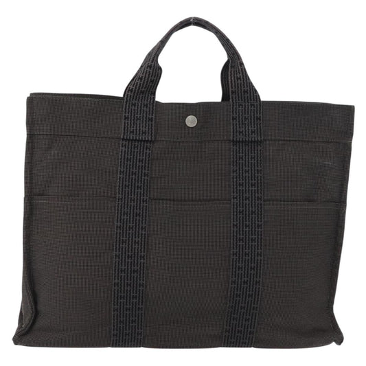 Hermes Fourre-tout Herline Canvas, GRAY, CANVAS, Tote bag