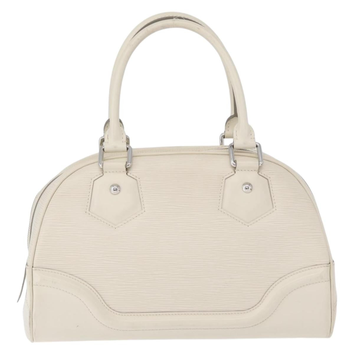 Louis Vuitton Montaigne Bowling Bag Epi Leather, WHITE, LEATHER, Handbag