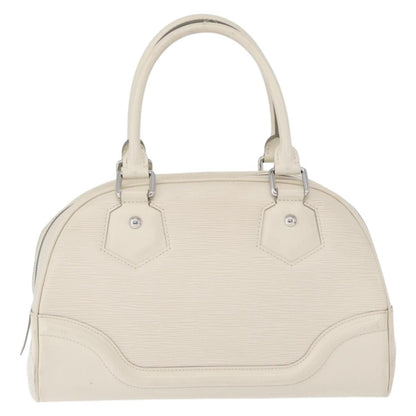 Louis Vuitton Montaigne Bowling Bag Epi Leather, WHITE, LEATHER, Handbag