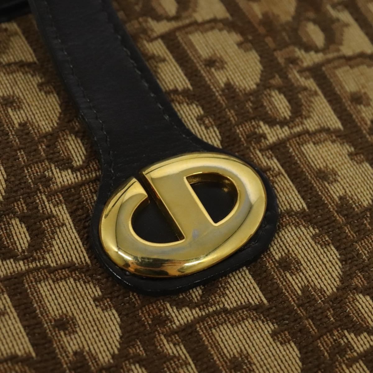 Christian Dior Vintage Trotter Handbag Canvas, BROWN, CANVAS, Handbag