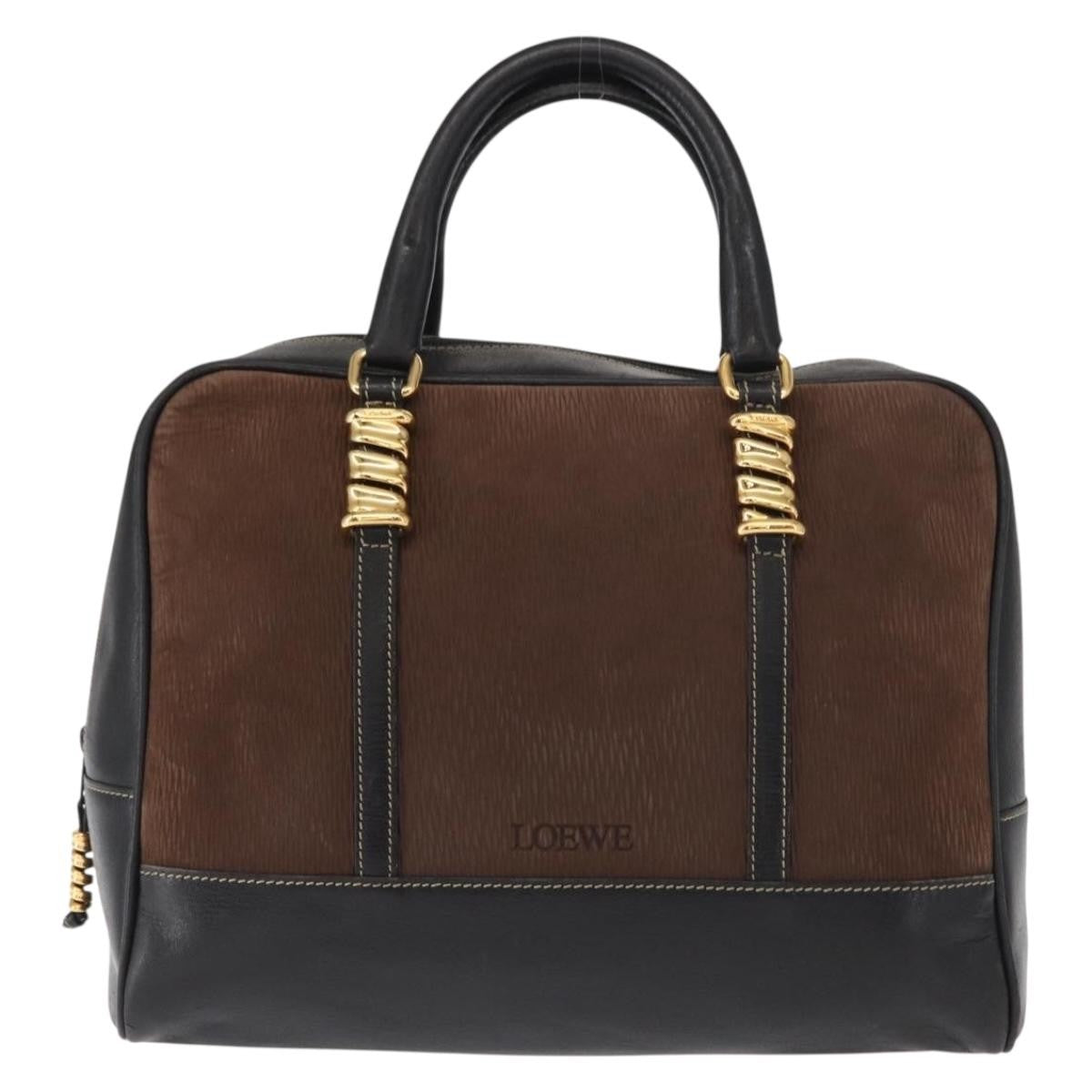 Loewe Velazquez Tote bag suede and leather, BROWN, SUEDE, Handbag