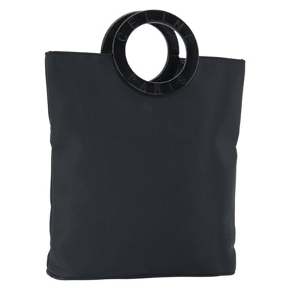Celine Circle Logo Handbag Nylon, BLACK, NYLON, Handbag