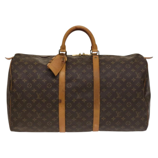 Louis Vuitton Keepall Bag Monogram Canvas, BROWN, CANVAS, Travel bag