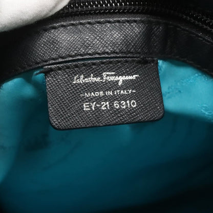 Salvatore Ferragamo Gancini handbag Leather, BLACK, LEATHER, Handbag
