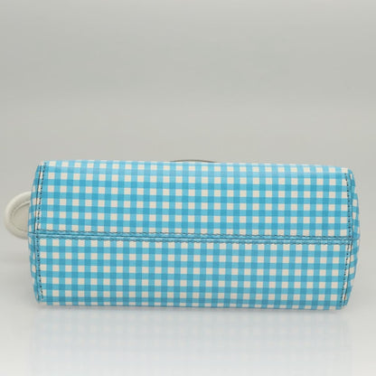 Fendi By The Way Satchel Printed Leather, BLUE, LEATHER, Handbag